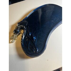 Dragon Resin Tray Decorative‎ Plate Unique Design Home Decor Dark Blue OOAK
